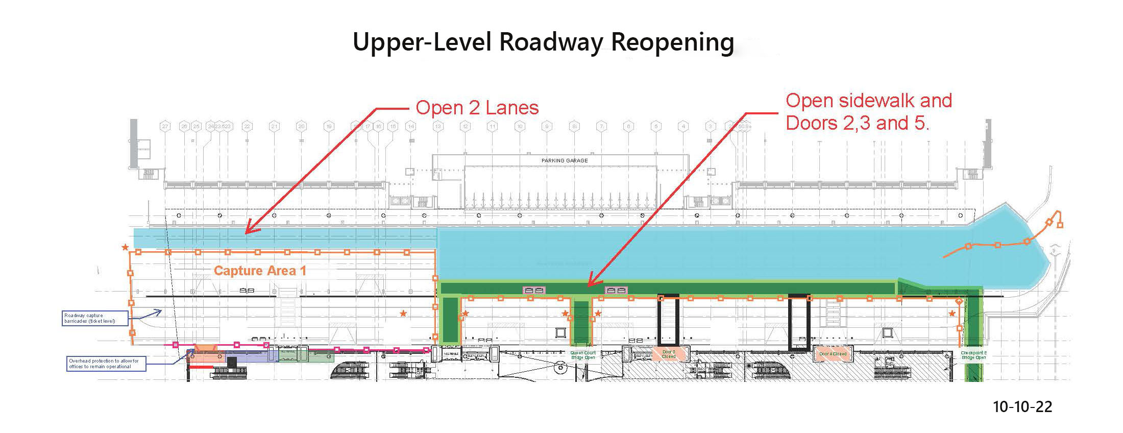 map of the upper roadway reopening 