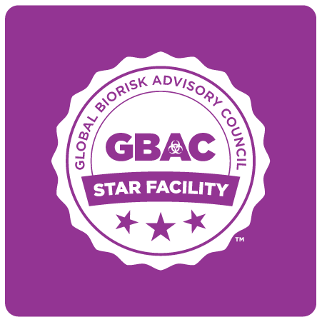 purple seal of GBAC logo